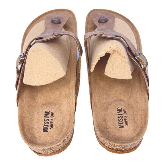 Mossimo Supply Co Knotted Flat Suede Beige Tan Brown Sandal Size 10 - Picture 4 of 5